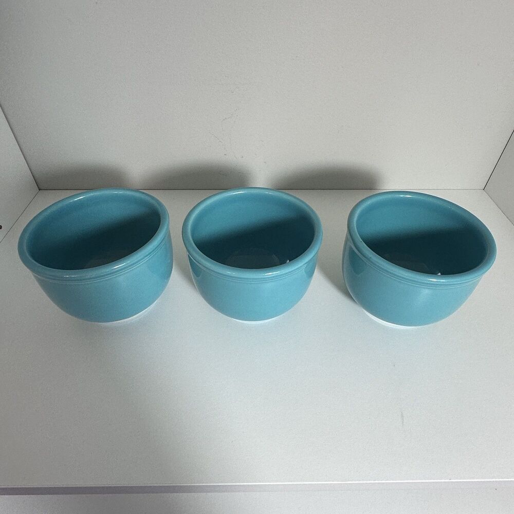 Lot of 3 Fiesta Ware Chili Bowl Turquoise Fiestaware Soup Homer Laughlin